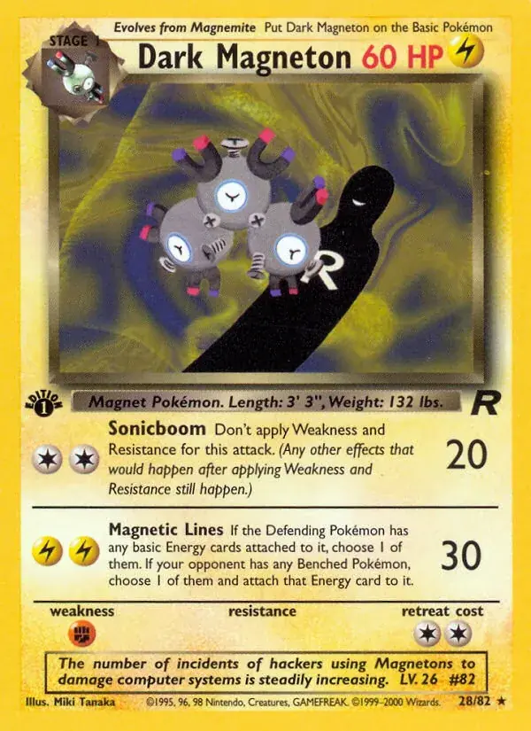 Dark Magneton Team Rocket Pokemon card