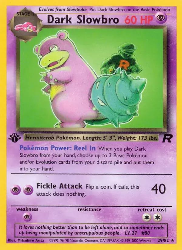 Dark Slowbro Team Rocket Pokemon card