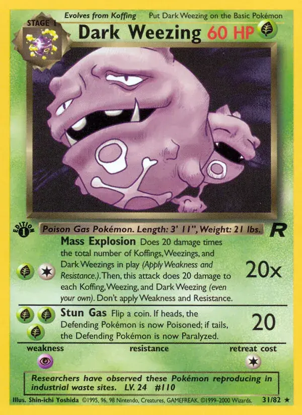Dark Weezing Team Rocket Pokemon card