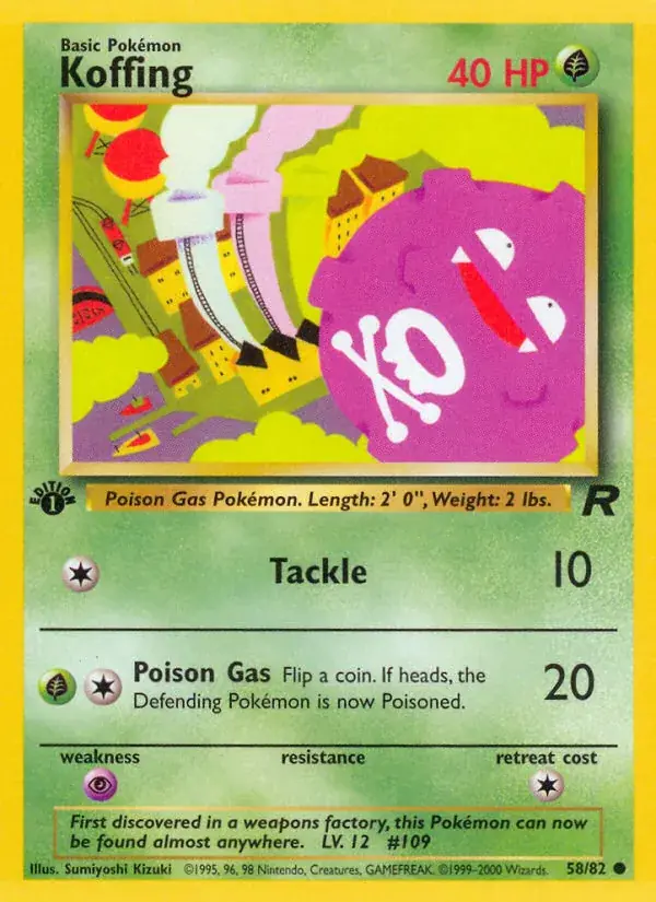 Koffing Team Rocket Pokemon card